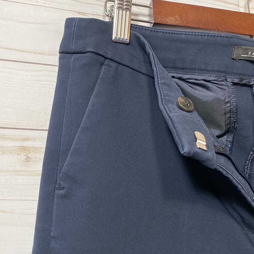 Zara Basic Navy Blue Side Pockets Pants - Picture 12 of 14